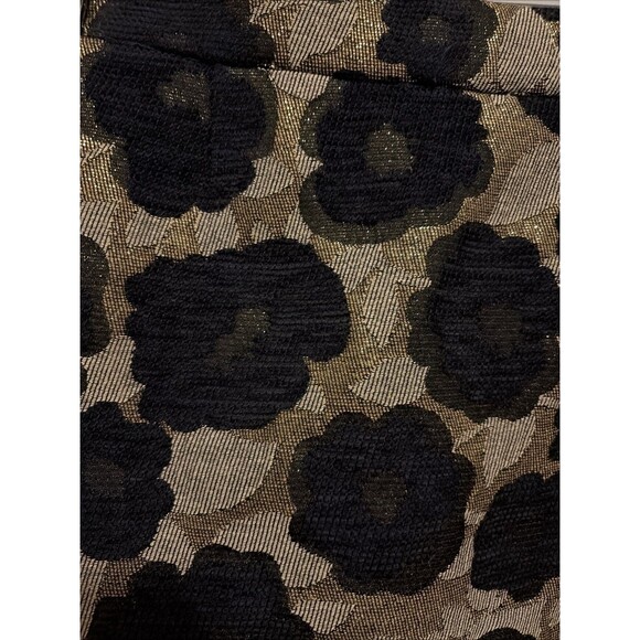 Sam Edelman Metallic Floral Jacquard Straight Pencil Mini Skirt 8 Navy Gold NWT - Picture 4 of 6